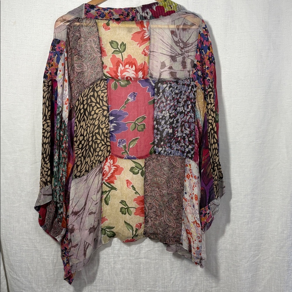 Young Threads Patchwork Boho Kimono – Mixed Flora… - image 10